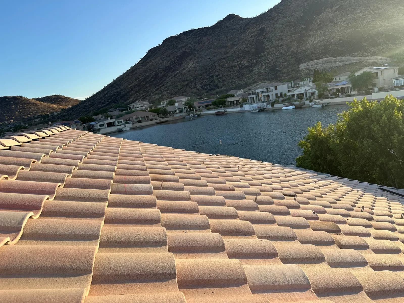A Glendale tile roof fully cleared of solar and ready for the roofer